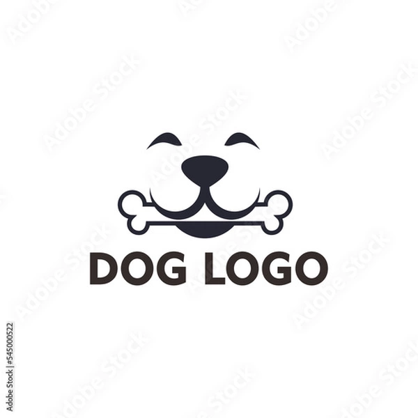 Fototapeta dog smile face with paw and heart shaped nose