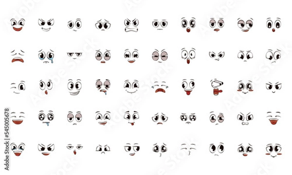 Fototapeta Set of different face expression avatars Vector