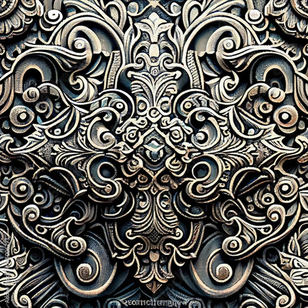 Obraz black and white seamless pattern