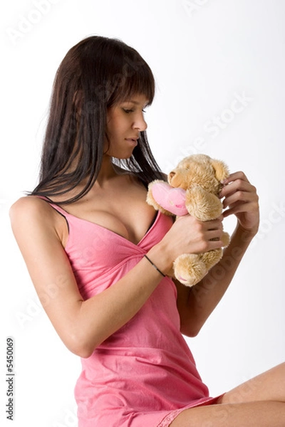 Fototapeta Girl with teddy