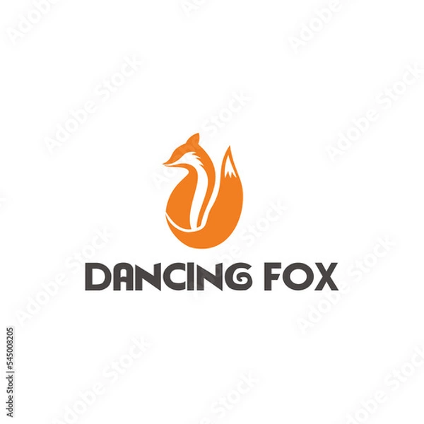 Fototapeta Cute Dancing Fox Logo design