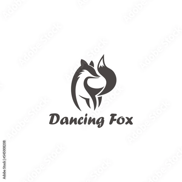 Fototapeta Cute Dancing Fox Logo design