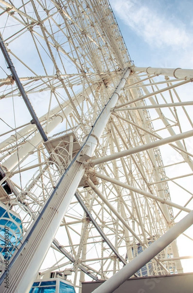 Obraz ferris wheel on a blue sky
