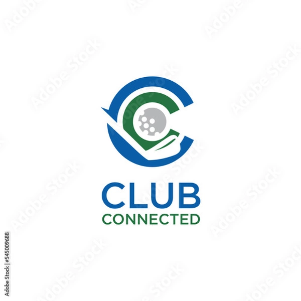 Obraz Letter C Golf Logo Concept With Moving Golf Ball
