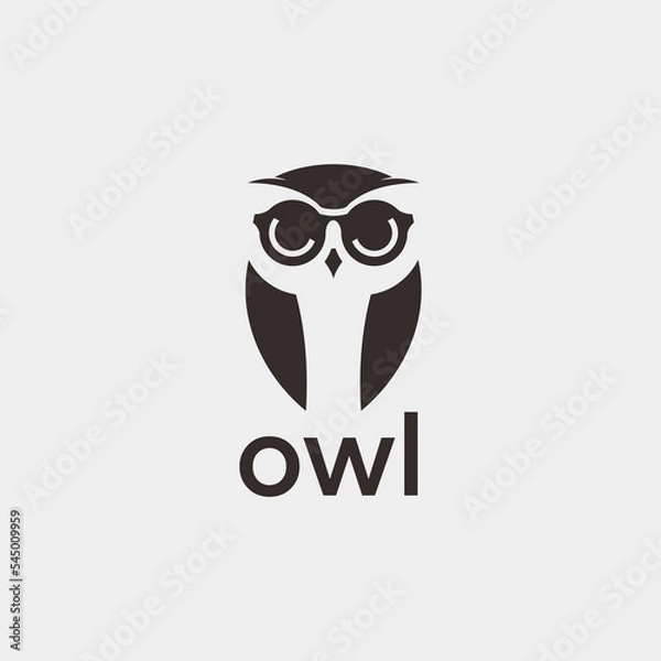 Fototapeta black owl logo design