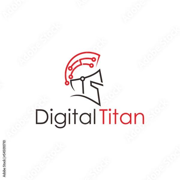 Fototapeta Digital and Spartan Logo, Ancien Spartan Warrior Helmet