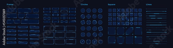 Fototapeta Vector hud elements set for futuristic user interface