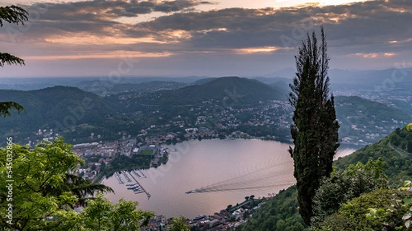 Obraz Brunate at Lake Como View during sunset 