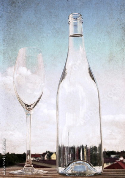 Fototapeta artwork  in grunge style,  wine