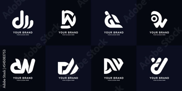 Obraz Collection letter DW or WD monogram logo design