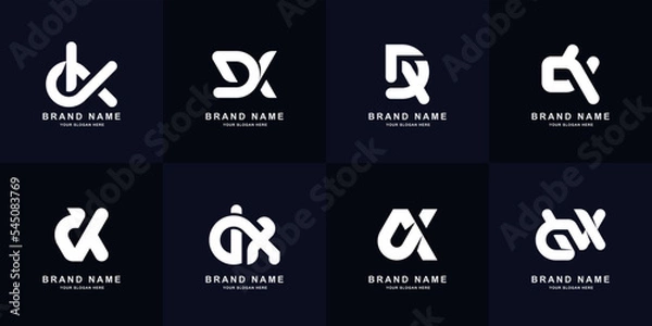 Obraz Collection letter DX or XD monogram logo design