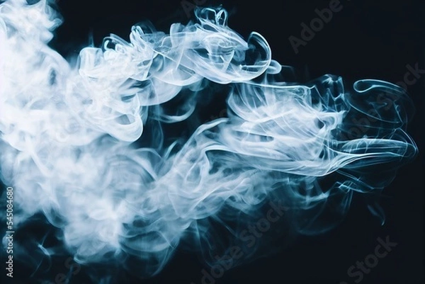 Obraz blue smoke on black background