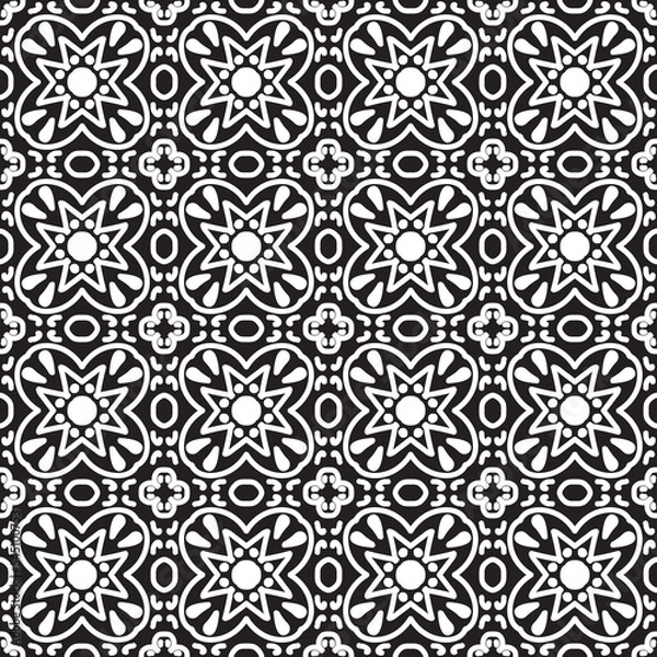 Fototapeta Seamless pattern line doodle hand drawing abstract isolated on background