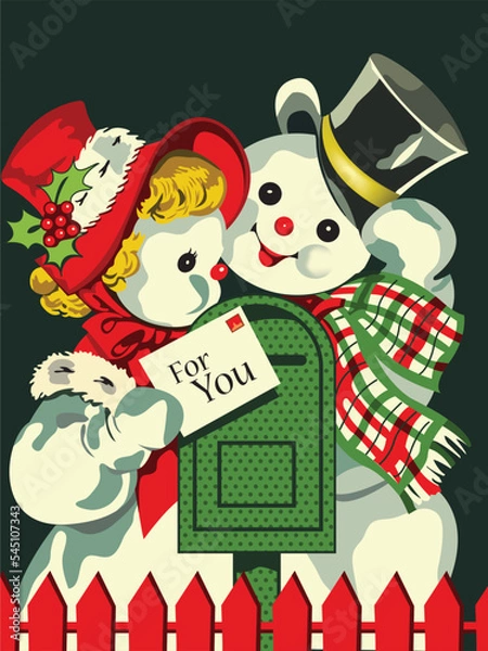 Fototapeta Snowman Couple