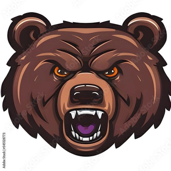 Obraz Savage and powerful bear face. Suitable for logo, mascot etc. 