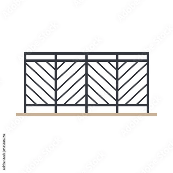 Fototapeta Balcony cartoon vector. Railing vector. Fence vector.