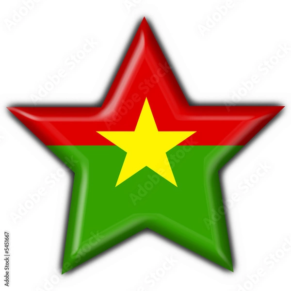 Fototapeta burkina faso button flag star shape