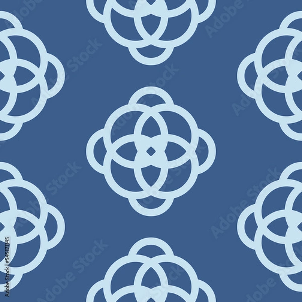 Fototapeta Blue floral pattern for textile, seamless pattern for design background wallpaper creative art