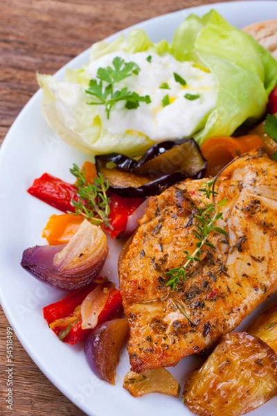 Obraz Putensteak mit Beilagen