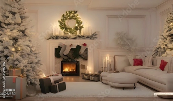 Fototapeta Christmas living room 