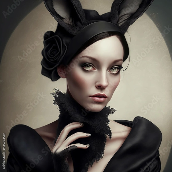 Fototapeta black rabbit