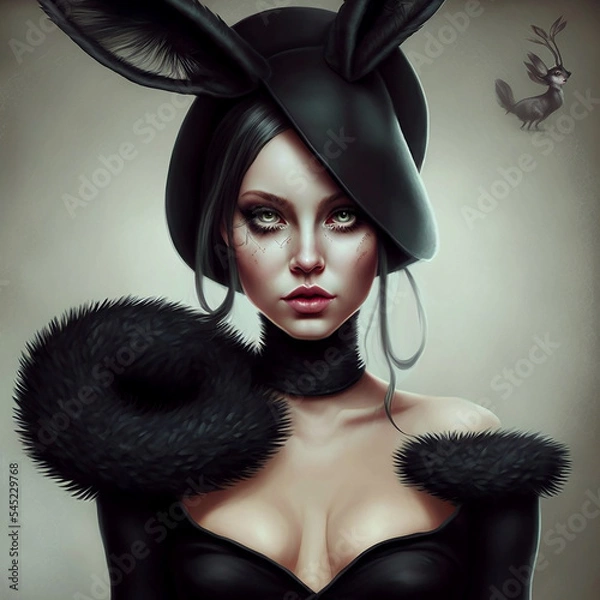 Fototapeta black rabbit