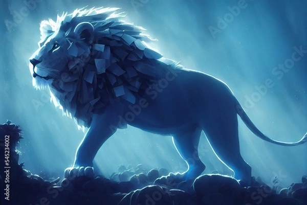 Obraz lion in the night