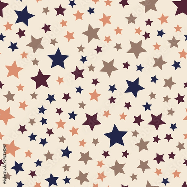 Obraz Retro star seamless vector pattern. Abstract background