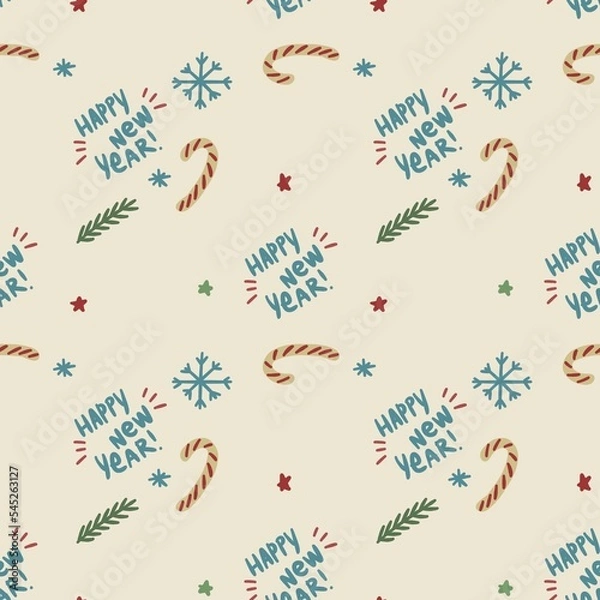 Obraz seamless beige christmas pattern with