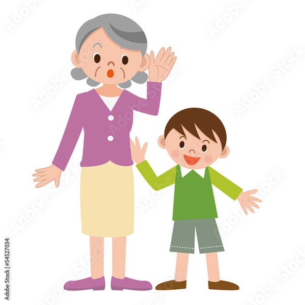 Fototapeta 耳が遠いお年寄り