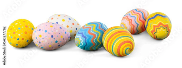Fototapeta Easter eggs painted in different colors