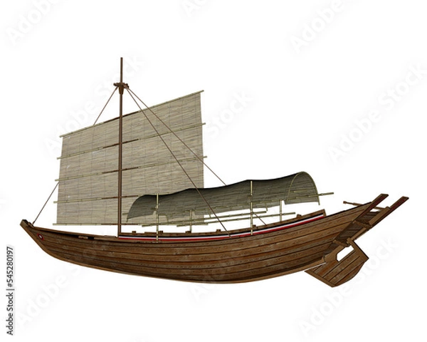 Obraz Sampan boat - 3D render