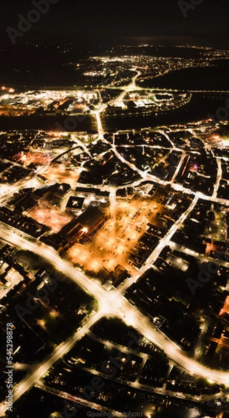 Obraz town at night, barnstaple