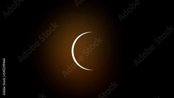 Obraz solar eclipse a small crescent moon covers the sun 3d-rendering