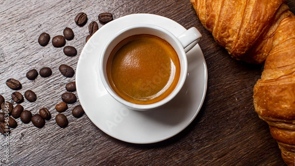 Obraz croissant and coffee