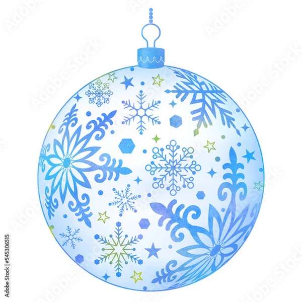 Fototapeta 青いクリスマスボールのクローズアップ