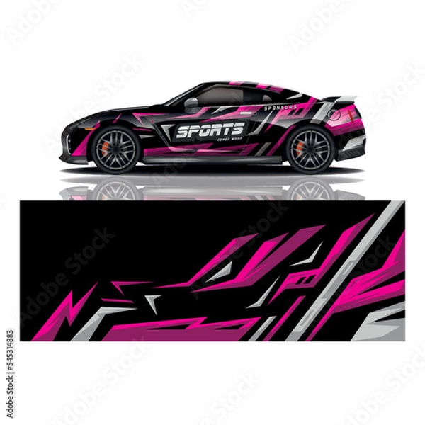 Fototapeta Car decal wrap design vector