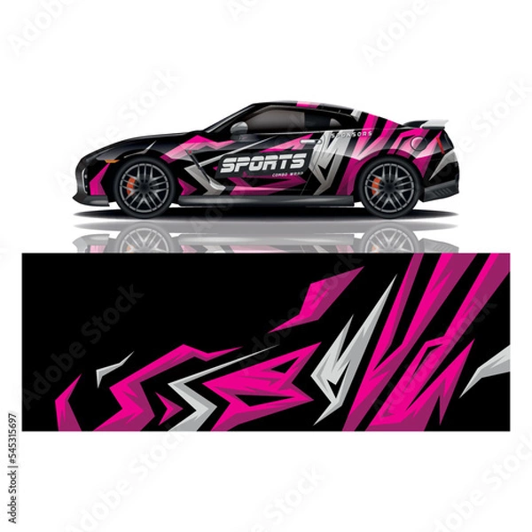 Fototapeta Car decal wrap design vector