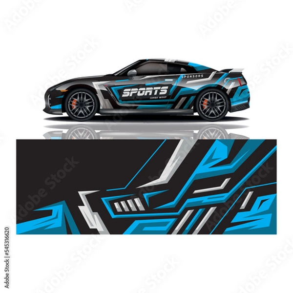 Fototapeta Car decal wrap design vector
