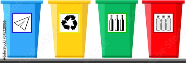 Obraz Garbage containers isolated on white background