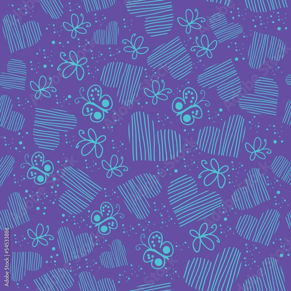 Fototapeta romantic seamless pattern with hearts