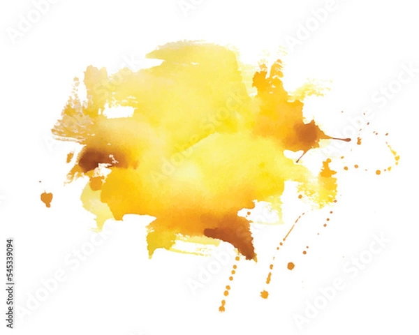 Fototapeta abstract yellow watercolor splash texture background