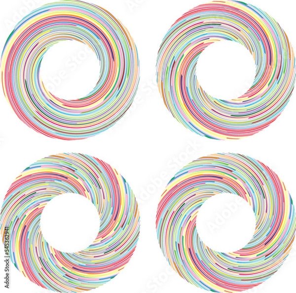 Fototapeta  Lines in Circle Form . Spiral Vector Illustration .Technology round Logo . Design element . Abstract Geometric shape . Striped border frame for image