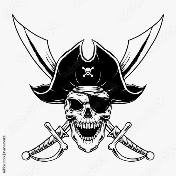 Obraz pirate skull vector illustration