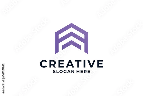Fototapeta Abstract letter A with creative combination logo design.