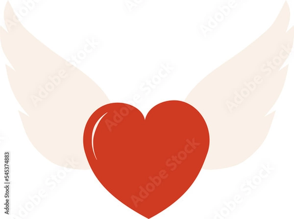 Obraz A heart with cupid's wings