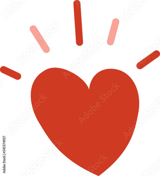 Obraz A cute heart with rays