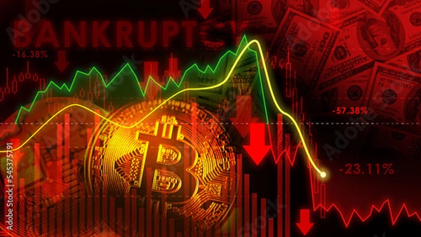 Fototapeta cryptocurrency red line chart