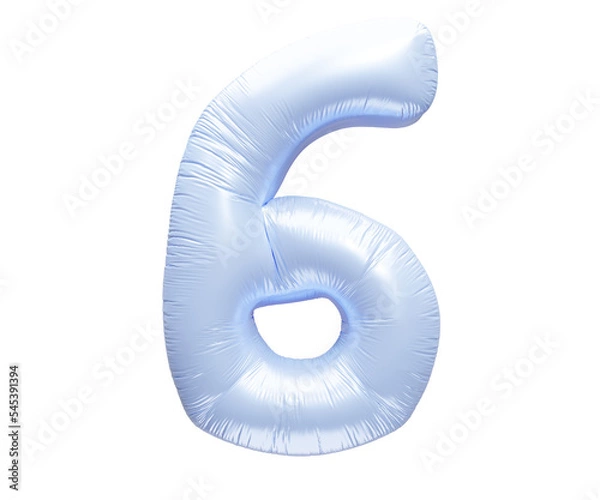 Fototapeta 水色のバルーンの数字