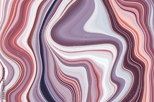 Fototapeta Mauve painted backdrop. Modern abstract art painting background. Paint flowing. Moving colorful lines. Liquid marble texture design, gradient surface, striped pattern. Waves.